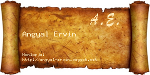 Angyal Ervin névjegykártya